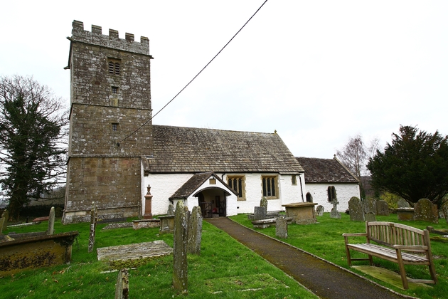 L'église St Bartholomew, à cinq minutes en voiture du centre-ville d'Abergavenny, le 1er mars 2017