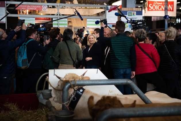 Marine Le Pen, au Salon de l'agriculture à Paris le 25 février 2020