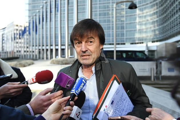 Le ministre de la Transition écologique Nicolas Hulot le 30 janvier 2018 à Bruxelles