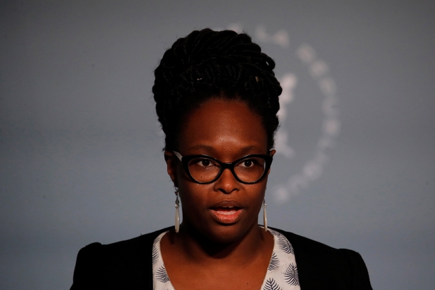 Sibeth Ndiayelors d'un point presse à Paris le 27 mars 2020