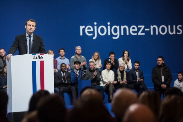 Emmanuel Macron en meeting pour la présidentielle le 14 janvier 2017 à Lille