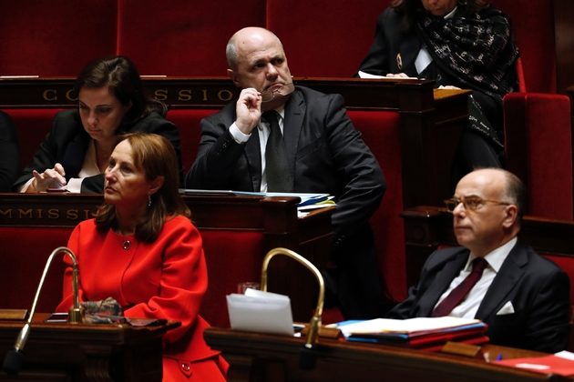 Ségolène Royal, Bruno Le Roux et Bernard Cazeneuve le 13 décembre 2016 à l'Assemblée nationale à Paris