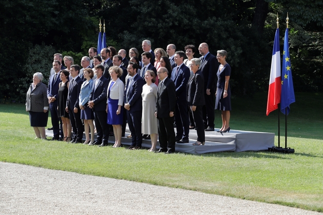 Le nouveau gouvernement dans les jardins du palais présidentiel à Paris le 22 juin 2017