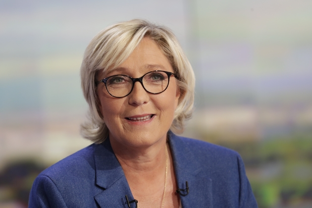 Marine Le Pen, présidente du Front National, sur le plateau du JT de TF1, le 7 septembre 2017 à Paris