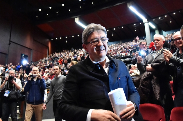 Jean-Luc Mélenchon en campagne pour la présidentielle le 11 janvier 2017 au Mans