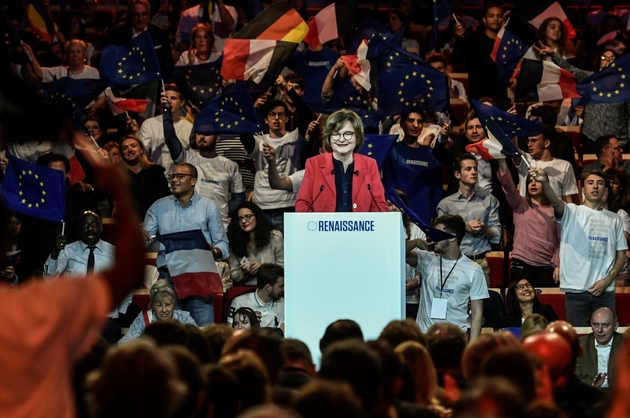 La tête de liste pour la majorité parlementaire aux élections européennes, Nathalie Loiseau (LREM), le 30 mars 2019 à Aubervilliers