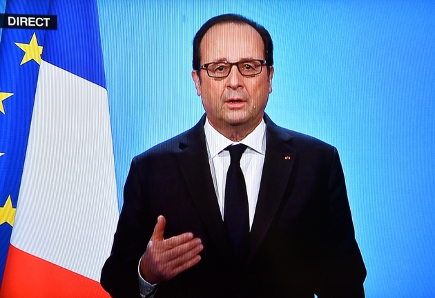 Capture d'écran de François Hollande annonçant lors d'une allocution télévisée depuis l'Elysée le 1er décembre 2016 à Paris, qu'il renonce à se présenter à la présidentielle