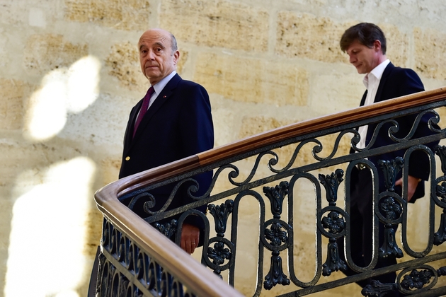 Alain Juppé suivi de Nicolas Florian, le 14 février 2019 à Bordeaux