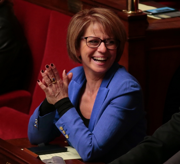La députée Brigitte Bourguignon le 15 mars 2016 à l'Assemblée nationale