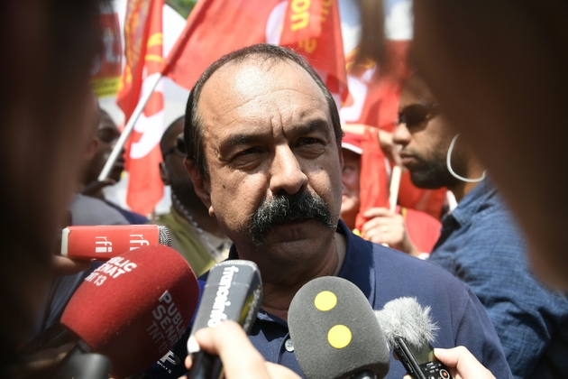 Le secrétaire général de la CGT Philippe Martinez lors de la manifestation des fonctionnaires à Paris le 22 mai 2018