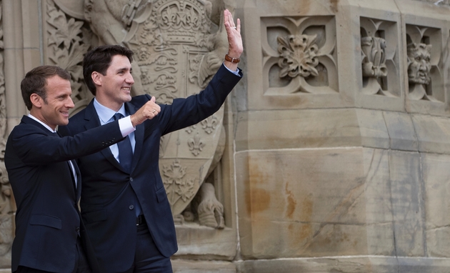 Justin Trudeau accueille Emmanuel Macron à Ottawa le 6 juin 2018