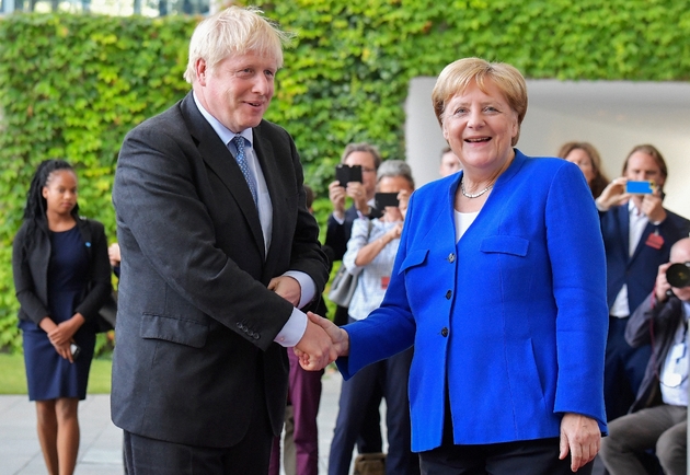 La chancelière allemande Angela Merkel et le Premier ministre britannique Boris Johnson, le 21 août 2019 à Berlin 