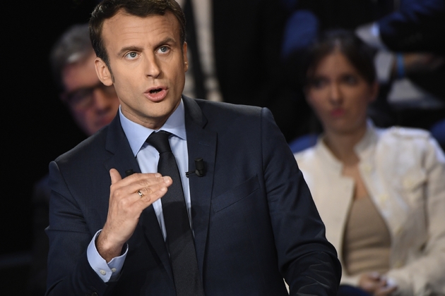 Emmanuel Macron à la Plaine-Saint-Denis, près de Paris, le 4 avril 2017