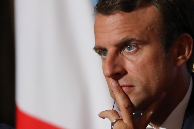 Emmanuel Macron lors d'une réunion à l'Elysée avec des dirigeants africains au sujet des migrationsle 28 août 2017