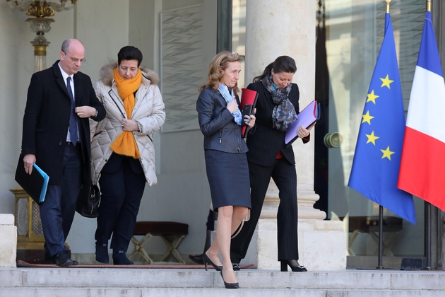 De gauche à droite: Jean-Michel Blanquer, Frédérique Vidal, Nicole Belloubet et Agnès Buzyn, en février 2018