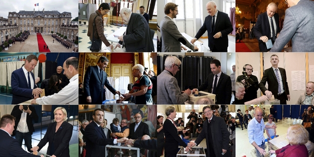 Les candidats à la présidentielle aux urnes, le 23 avril 2017