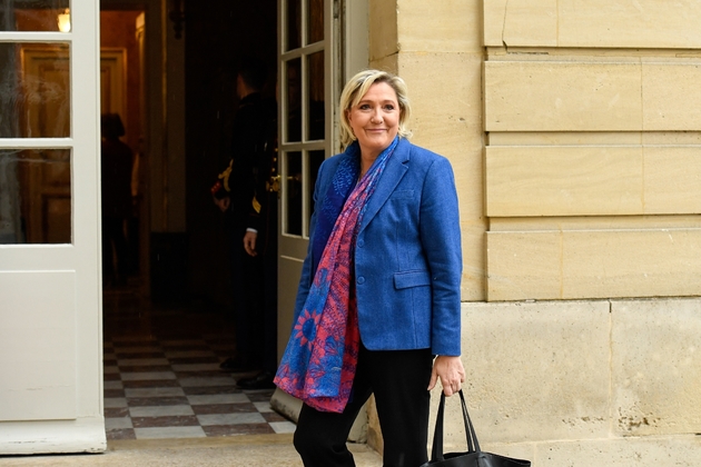 Marine Le Pen reçue à l'Hôtel Matignon par le Premier ministre Edouard Philippe le 29 novembre 2017