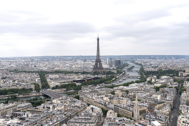 Vue aérienne de Paris, le 14 juillet 2019