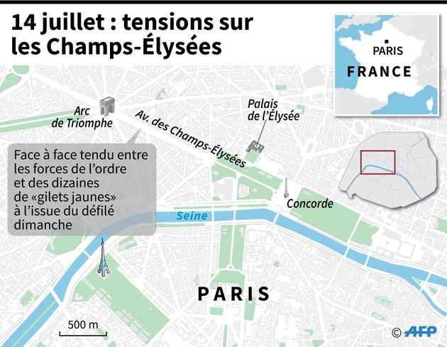 14 juillet : tensions sur les Champs-Elysées