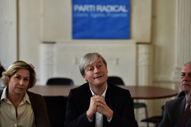 Laurent Henart (c), président du Parti radical (PR), le 12 octobre 2016 à Paris