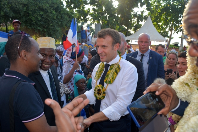 Le président Emmanuel Macron, à M’Tsamboro (Mayotte), le 22 octobre 2019