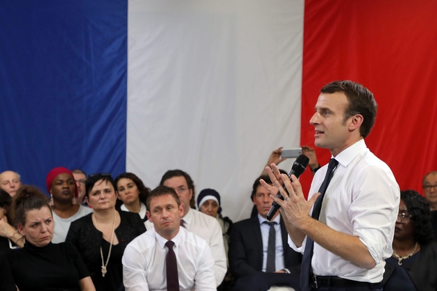 Emmanuel Macron à Evry-Courcouronnes (Essonne), le 4 février  2019