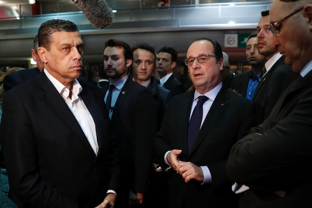 Xavier Beulin et François Hollande au Salon de l'Agriculture le 27 février 2016 à Paris