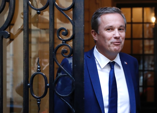 Nicolas Dupont-Aignan, le 28 avril 2017 à Paris