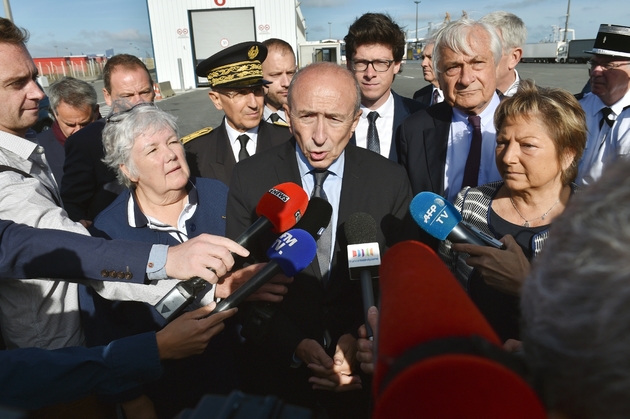Jacqueline Gourault, Gérard Collomb et Natacha Bouchart à Calais le 23 juin 2017