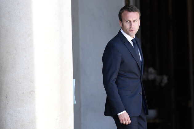 Emmanuel Macron sur le perron de l'Elysée, le 23 mai 2017