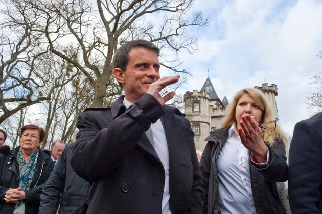 Manuel Valls en campagne le 10 janvier 2017 à Pessat-Villeneuve 