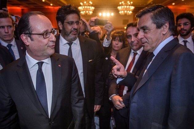 François Hollande et François Fillon François Hollande lors du dîner du Crif le 22 février 2017 à Paris