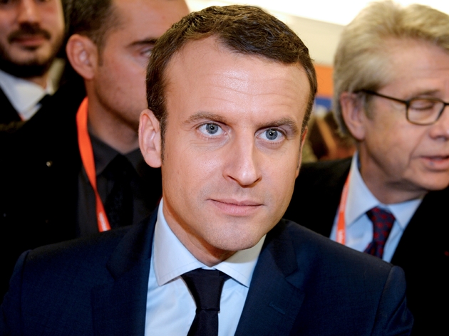 Emmanuel Macron en visite au Salon des Entrepreneurs le 2 février 2017 à Paris