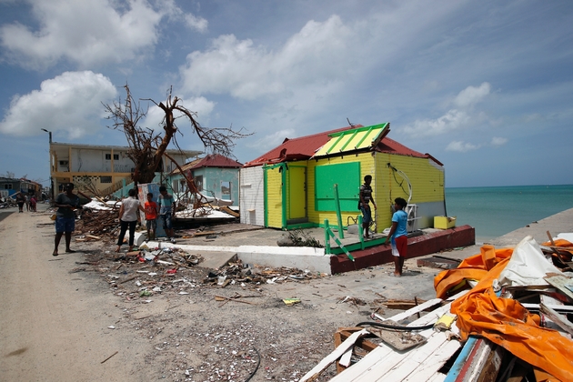 Dégâts à Saint-Martin, île franco-néerlandaise dans les Caraïbes, le 12 septembre 2017