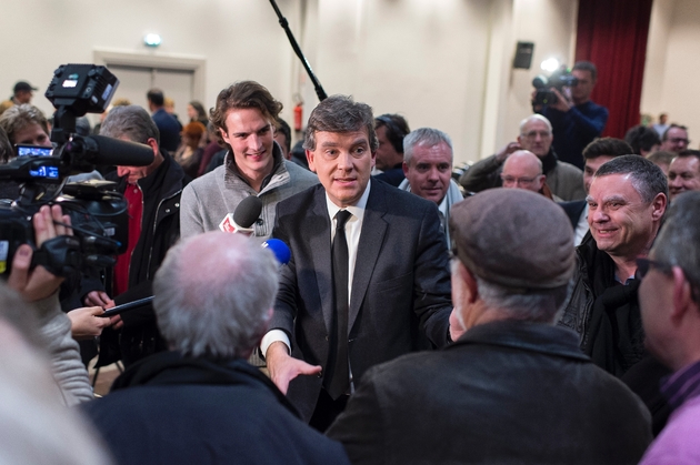 Arnaud Montebourg en campagne pour la primaire du PS le 7 décembre 2016 à Dijon