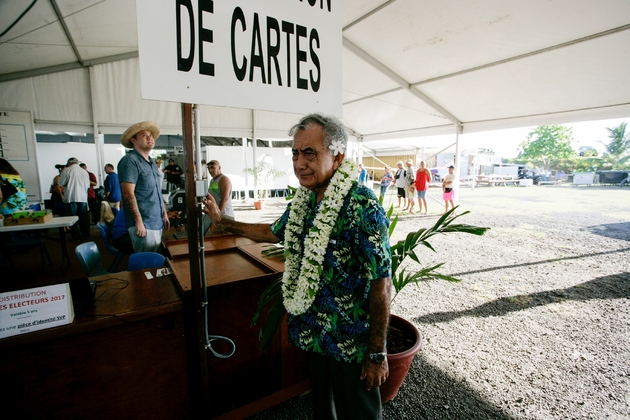 L’indépendantiste Oscar Temaru, le 3 juin 2017 à Faa'a, sur l'île de Tahiti en Polynésie française
