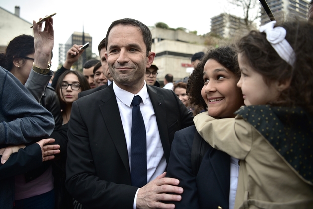 Le candidat socialiste à la présidentielle Benoît Hamon, lors d'un déplacement à Nancy, le 5 avril 2017