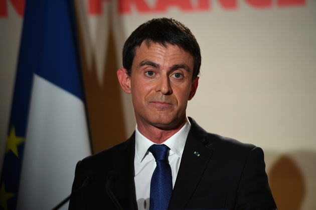 Manuel Valls, défait lors de la primaire élargie du PS, le 29 janvier 2017 à Paris  