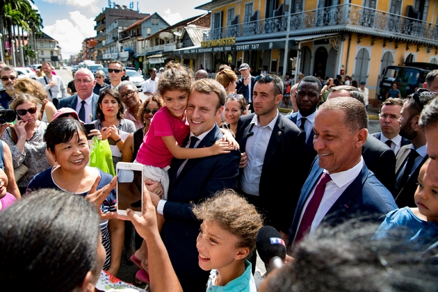 Le président français Emmanuel Macron, le 27 octobre à Cayenne