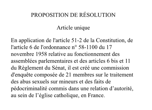 Proposition de résolution