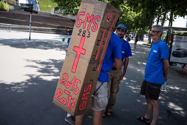 Rassemblement des salaries GM&S devant Bercy, Paris.