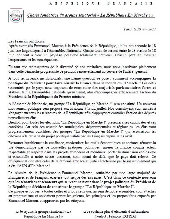 lettre patriat groupe LREM