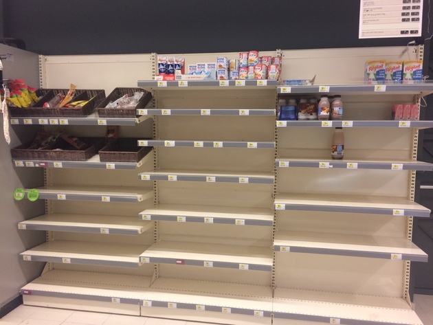 Rayon vide au supermarché à Hérimoncourt