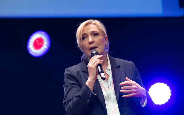 Paris: Marine Le Pen during an oral by France Inter and Chemins d'avenirs