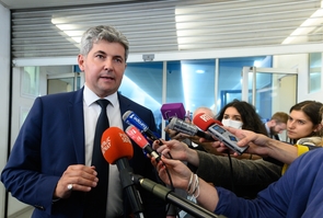 Paris: Christian Jacob (LR) during a press conference after a political bureau