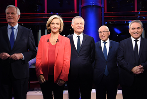 Paris : debat sur LCI entre les candidats LR a l'investiture du parti pour la presidentielle.