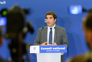 Paris: President of LR, Christian Jacob delivers a speech after a national council 