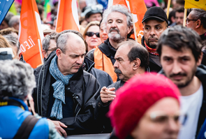 Paris : Demonstration against pension reform and 49.3